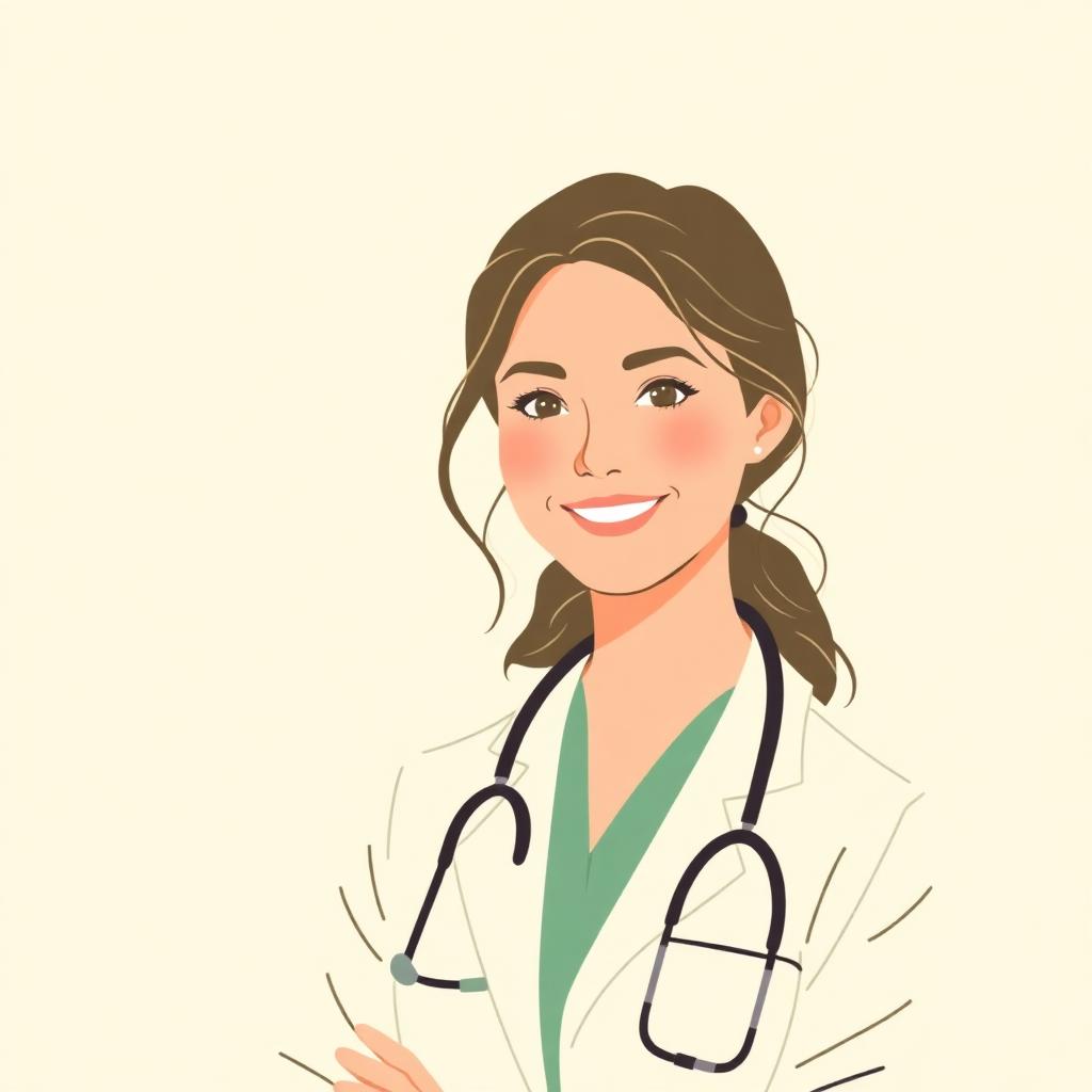 Portrait illustration of Dr Eniola Hassan, founder of LittleNest Family